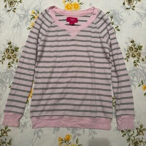 Victoria’s Secret Size S Pink & Grey Striped Sleep Shirt